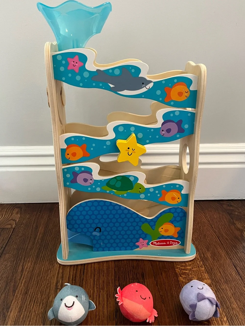 Melissa & Doug Rollables Wooden Ocean Slide Infant and Toddler Toy